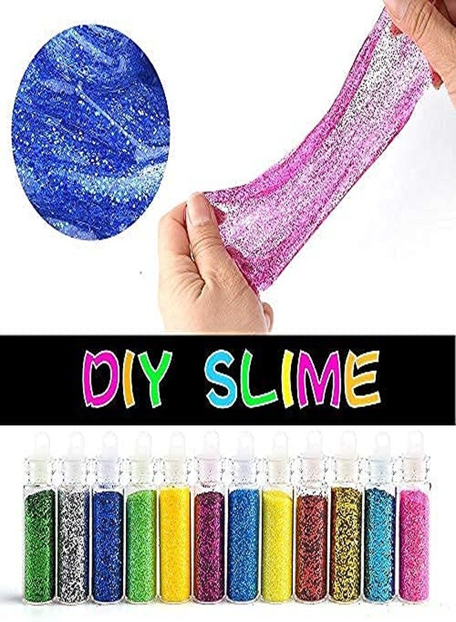Firstly Traders 12 pcs Air Dry Clay Mix Colors Creative Modeling Dough with 6pcs Fluffy Slime Kit Crystal Slime Set for Girls Boys Toys Kids Art Craft with Glitter and Tool (6 Slime tub + 12 Clay) - Image 2